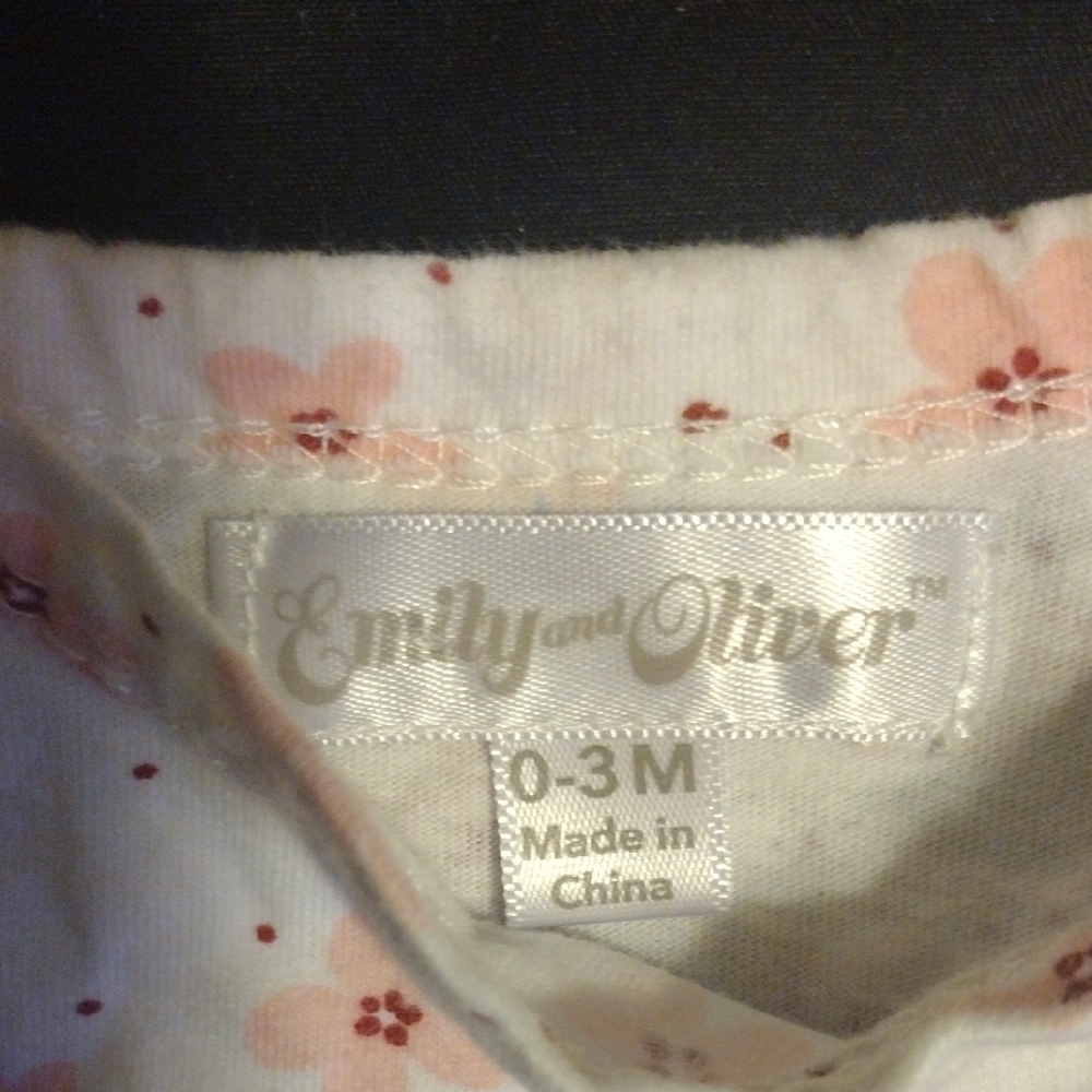 Pink and White Floral Bodysuit with Long Sleeves​​ - Picture 2 of 3